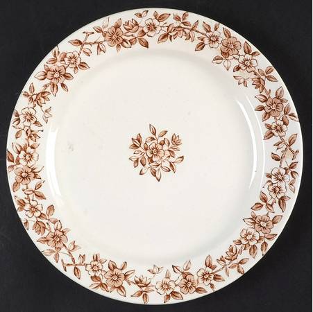 Wreath Brown Luncheon Plate