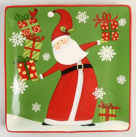 Christmas Presents Square Dinner Plate