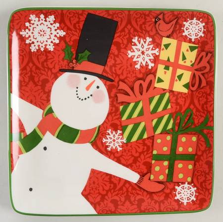Christmas Presents Square Salad/Dessert Plate