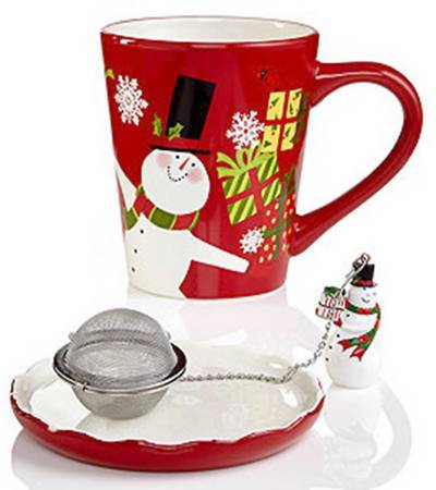 Christmas Presents Mug with Lid & Infuser