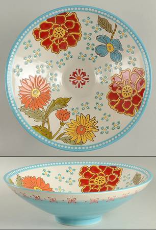 Orange Daisy 10" Round Serving Bowl