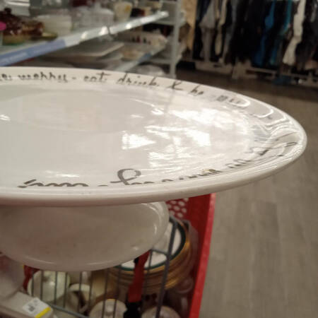 Be Merry Platinum 12" Diameter Pedestal Cake Stand