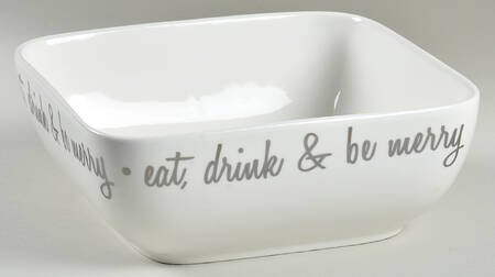 Be Merry Platinum 8" Square Vegetable Bowl