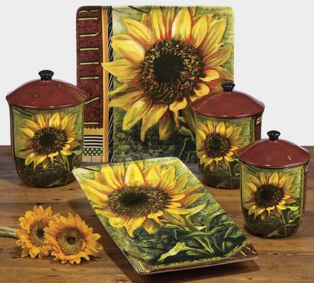 Vintage Sunflower 18" Rectangular Serving Platter