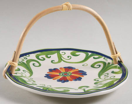 Amalfi 5 3/8"-5 5/8" Bamboo Handled Serving Plate  HC