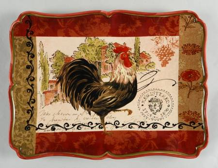 Tuscan Rooster 16" Rectangular Serving Platter