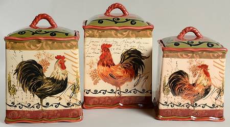 Tuscan Rooster (3 Piece) Canister Set (Box Set)