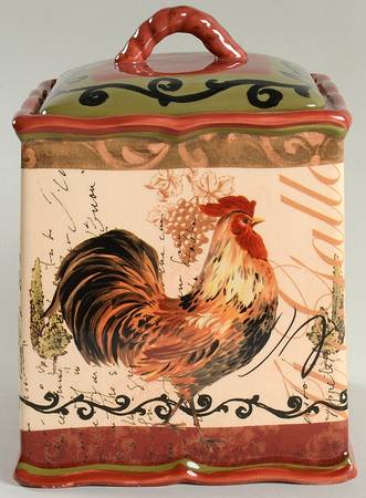 Tuscan Rooster Small Canister & Lid