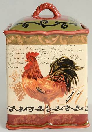 Tuscan Rooster Large Canister & Lid