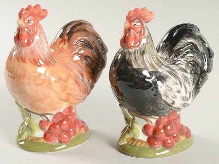 Tuscan Rooster Figural Salt & Pepper Set
