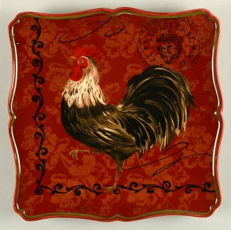 Tuscan Rooster 12" Square Serving Platter