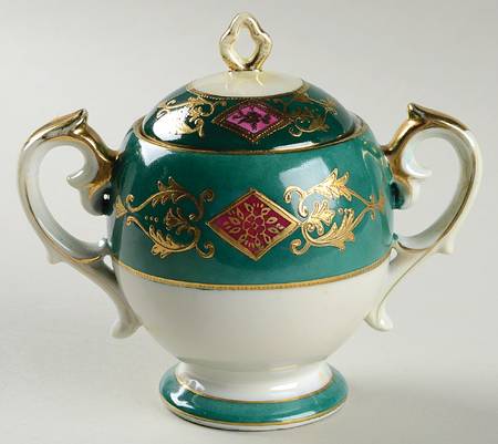 241 Teal Sugar Bowl & Lid