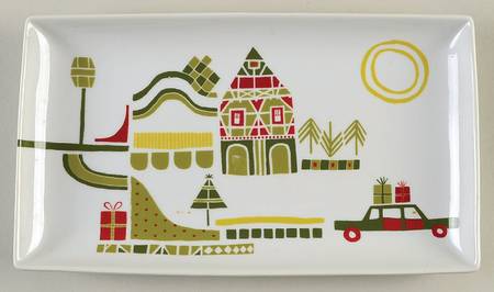 Yule Town Rectangular Appetizer Plate