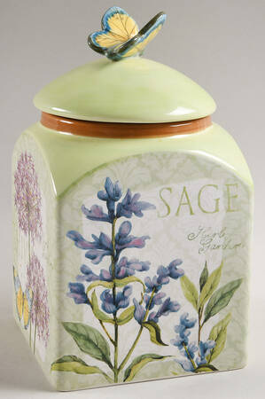 Herb Garden Small Canister & Lid