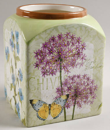 Herb Garden Large Canister No Lid