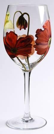 Le Fleur Poppies Glassware Goblet