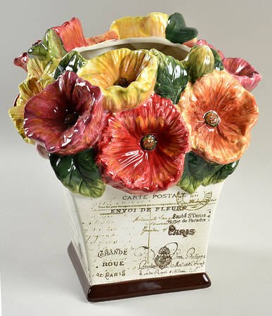 Le Fleur Poppies Figural Cookie Jar No Lid
