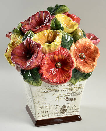 Le Fleur Poppies Figural Cookie Jar & Lid