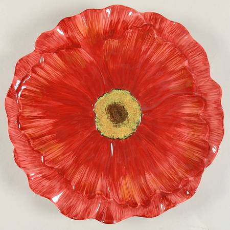 Le Fleur Poppies Flower Shaped Platter