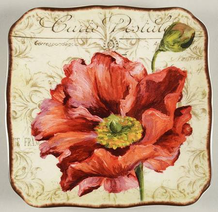 Le Fleur Poppies Canape Plate