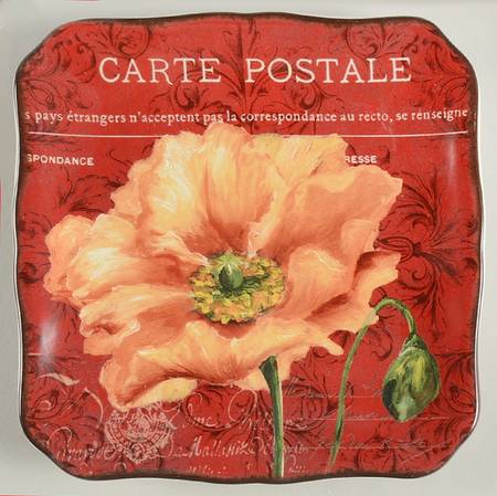 Le Fleur Poppies Canape Plate