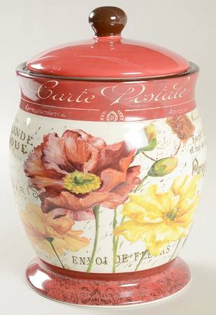 Le Fleur Poppies Medium Canister & Lid
