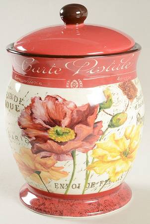 Le Fleur Poppies Large Canister & Lid