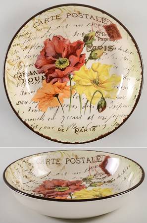 Le Fleur Poppies 9" Soup/Pasta Bowl
