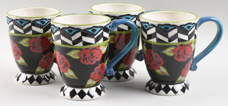 Classic Rose Mug - Set of 4