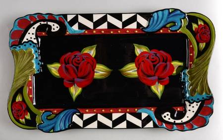Classic Rose 16" Rectangular Serving Platter