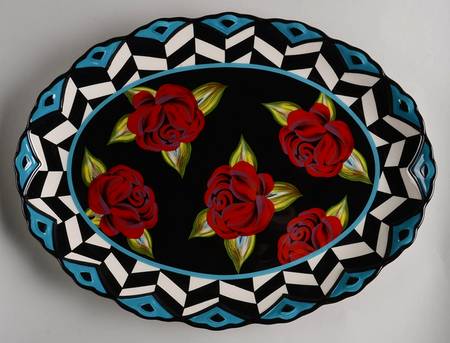 Classic Rose 16" Oval Serving Platter