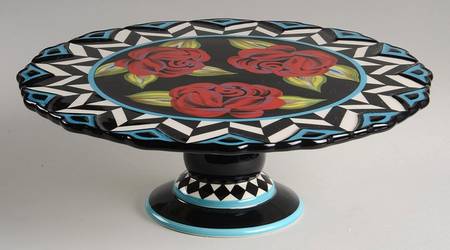 Classic Rose 12" Diameter Pedestal Cake Stand