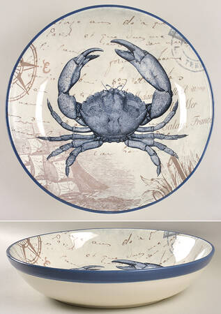 Coastal Postcards 13" Pasta Serving Bowl
