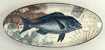 Coastal Postcards 19" Fish Platter