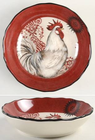 Fancy Rooster 8" Soup/Pasta Bowl