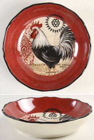 Fancy Rooster 8" Soup/Pasta Bowl