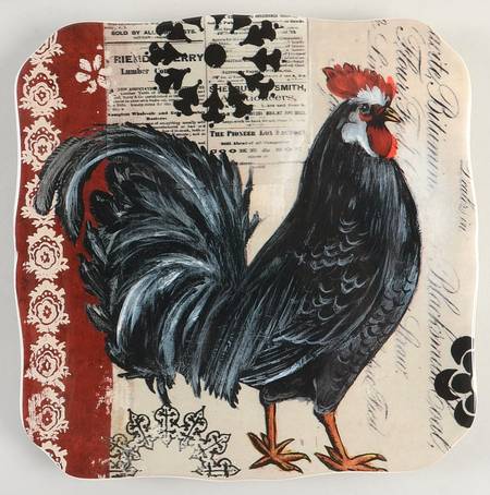 Fancy Rooster Dinner Plate