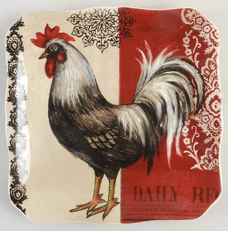 Fancy Rooster Dessert/Pie Plate