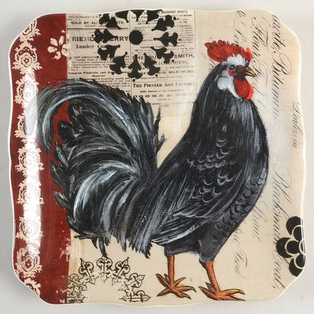 Fancy Rooster Dessert/Pie Plate