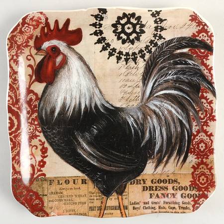 Fancy Rooster Dessert/Pie Plate