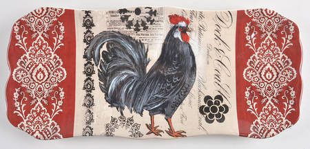 Fancy Rooster Bread Tray