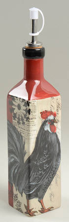 Fancy Rooster Oil Jar & Stopper