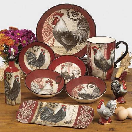Fancy Rooster 13" Pasta Serving Bowl