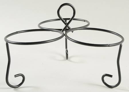 Tequila Sunrise Metal Stand-For 3 Motif Condiment Bowl Set