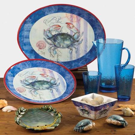 Lighthouse, Crab & Lobster Figural Appetizer Plate
