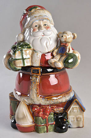 Santa's Workshop Cookie Jar & Lid