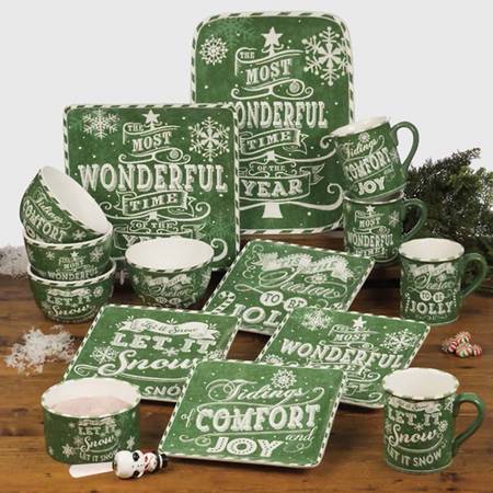 Chalkboard Christmas Dinner Plate