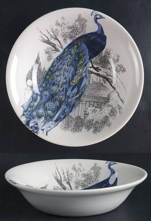 Peacock Garden 9" Round Serving Bowl