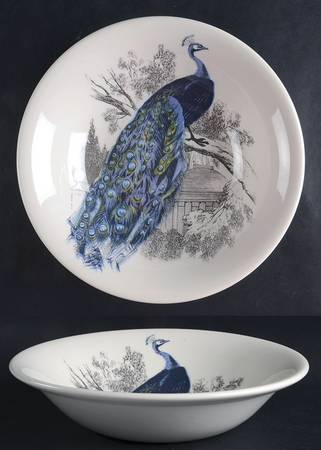 Peacock Garden 10" Round Serving Bowl