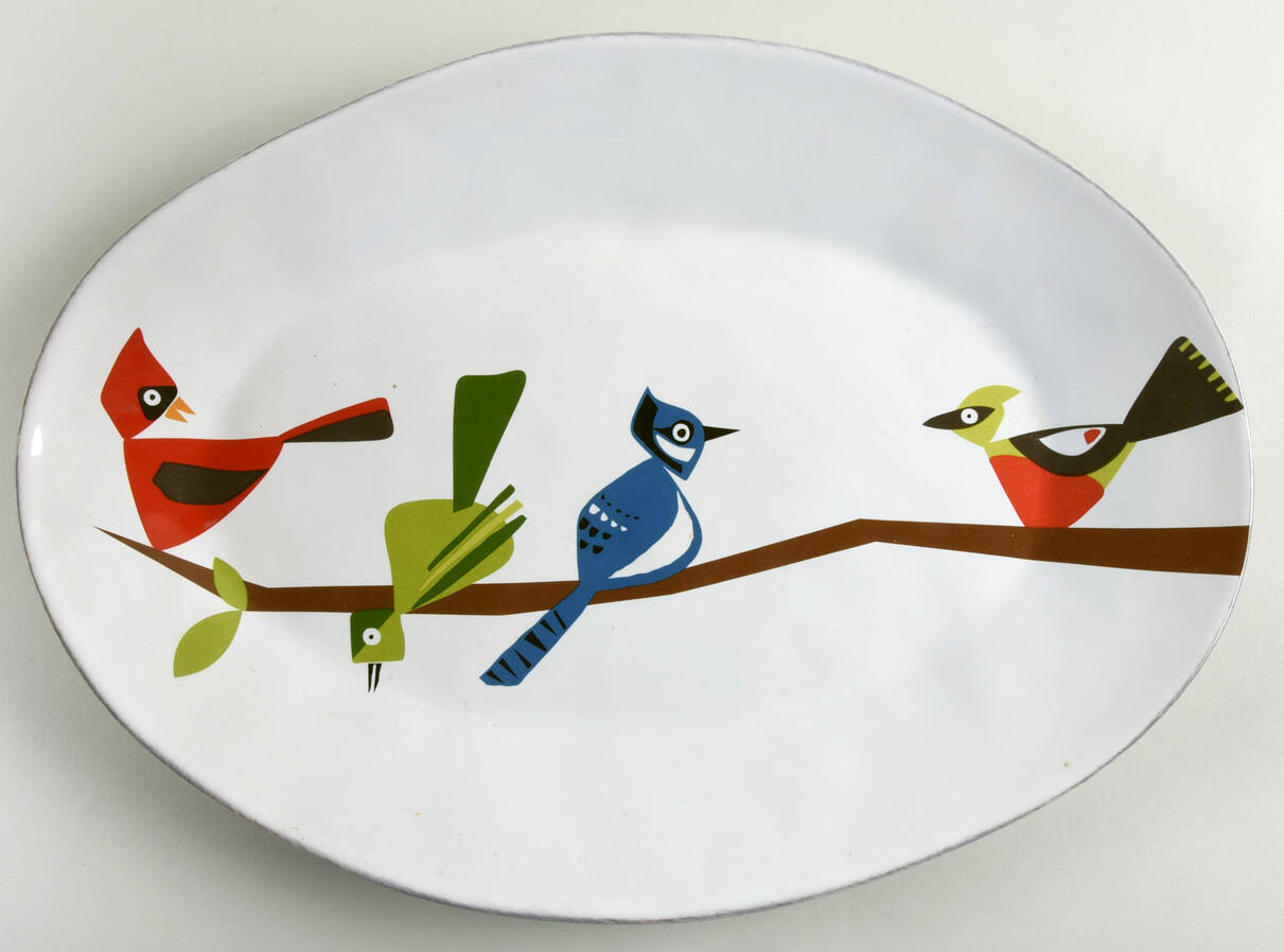 Marin Bird 15" Oval Serving Platter